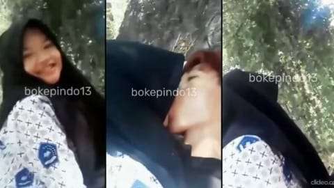 Bokep SMP Gadis Jilbab Batik Ngentot Ayang di Luar