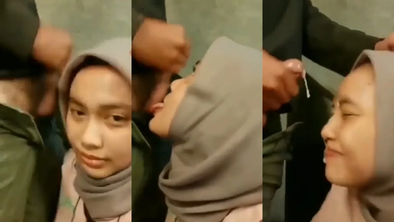 Bokep Indo ABG Jilbab Cantik Nyepong Kontol Sampai Crot di Mukanya