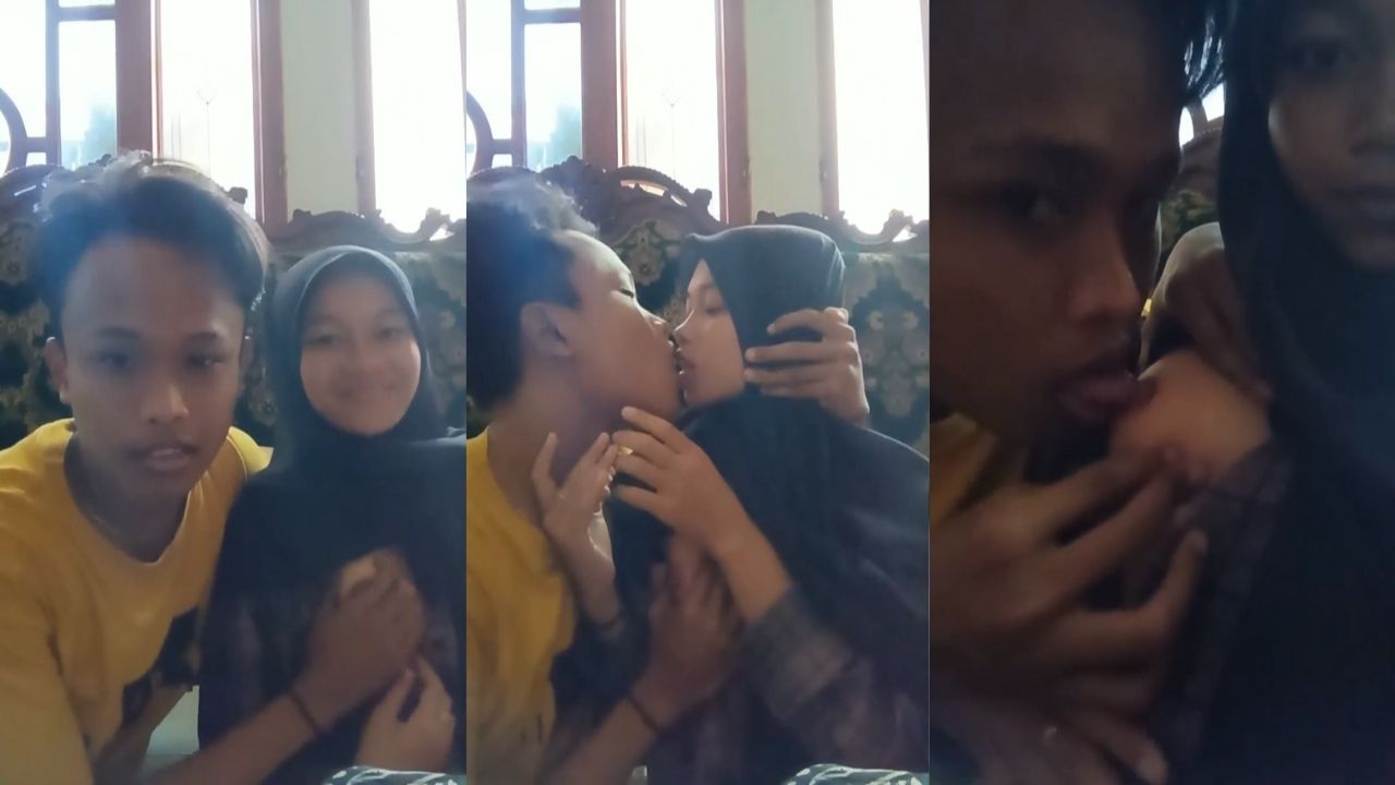Bokep SMP ABG Jilbab Mesum Nenenin Pacar Di Ruang Tamu